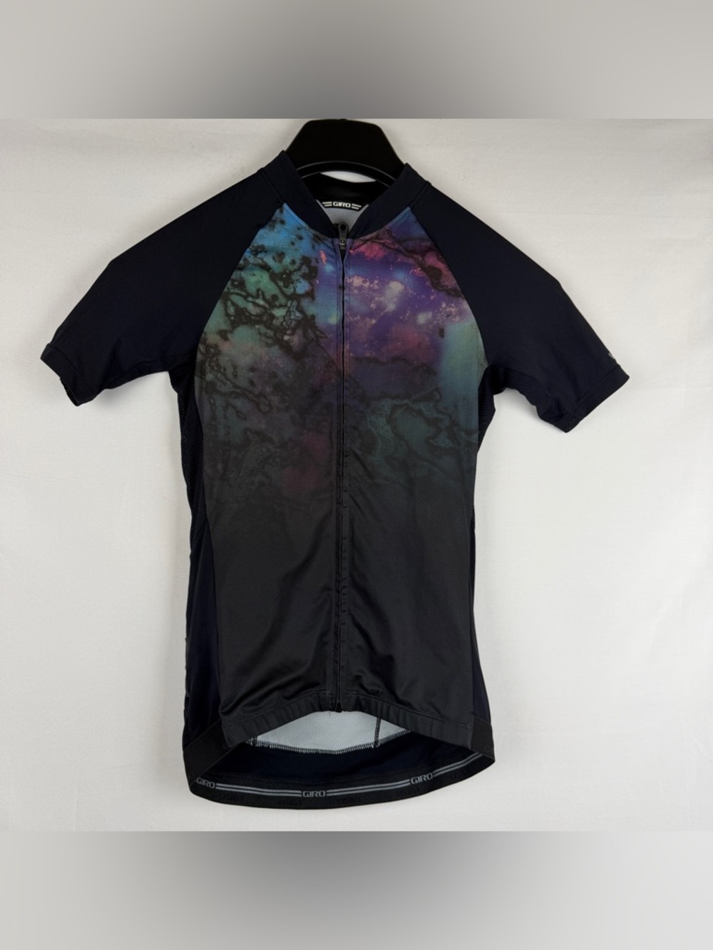 Giro Black Cycling Jersey with Multicolor Galaxy Panel breathable design size XS